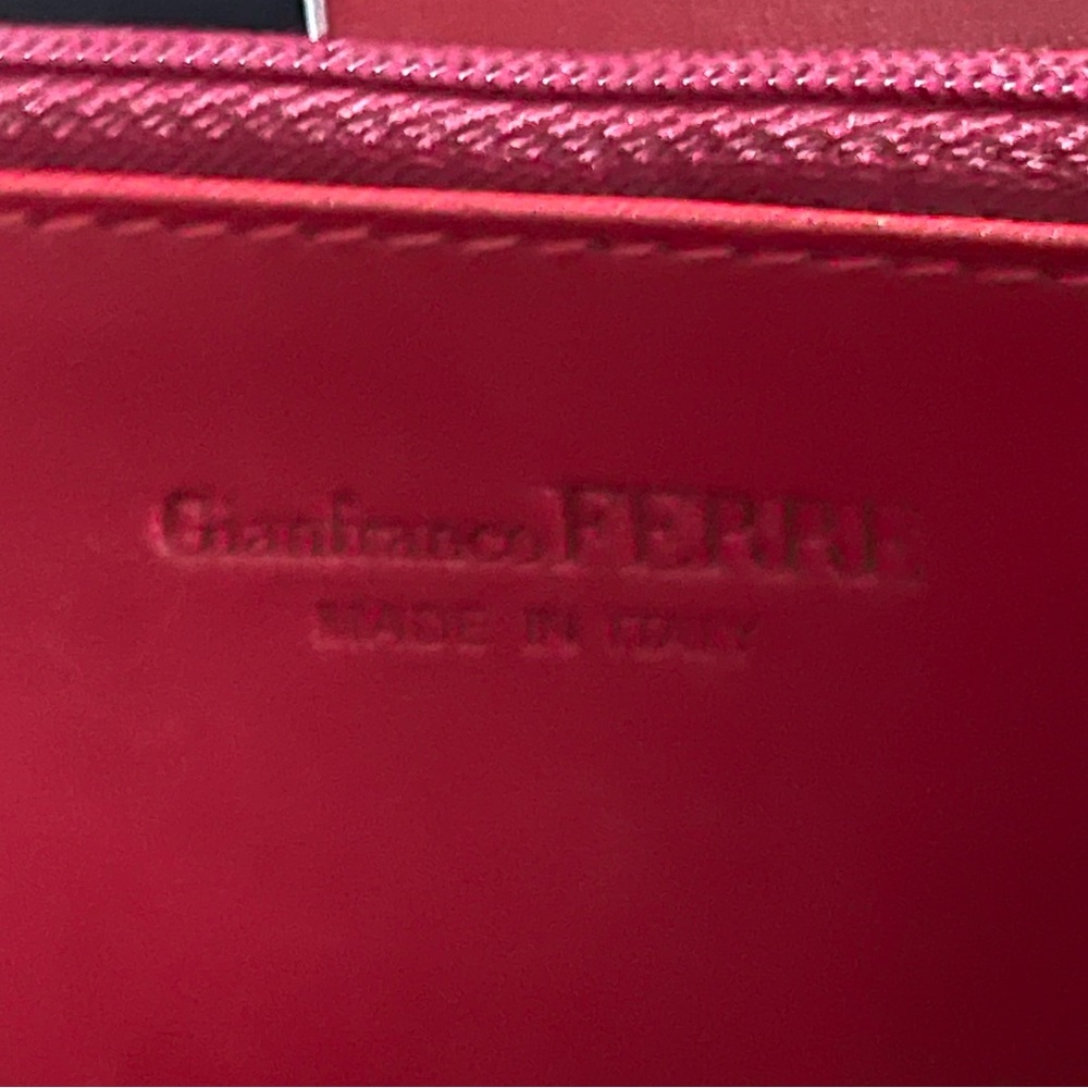 Gianfranco Ferre Metallic Red Leather Wallet - Picture 7 of 9